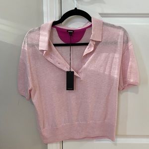 MONROW NWT Polo Sweater Top